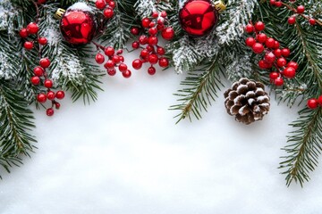 Christmas Season Background with Bauble Balls