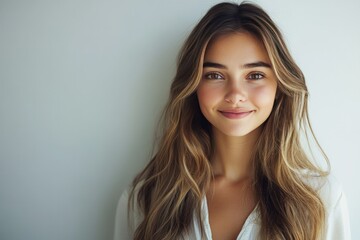 Beautiful Young Woman Portrait with Natural Smile