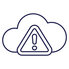 warning, upload error line icon with cloud
