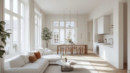 Fototapeta premium Modern Bright Living Room with Natural Light