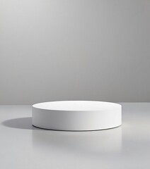 White Round Podium Stand for Product Display in 3D Setting