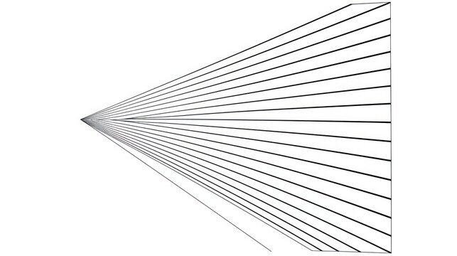 Abstract black lines converging to a vanishing point