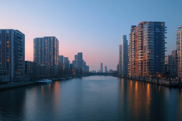 Fototapeta premium Breathtaking City Skyline at Sunset
