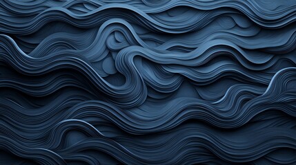 Fototapeta premium Intricate paper cut wave pattern with flowing, overlapping curves and finely detailed lines, paper cut wave, intricate ocean pattern