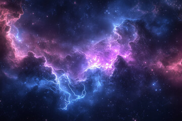 Abstract cosmos space background with a multiple space elements, forming a cascade of reaction of space dust in the galaxy