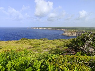 landscape of north coast of Grande Terre in Guadeloupe, pointe de la Grande Vigie in Anse Bertrand...