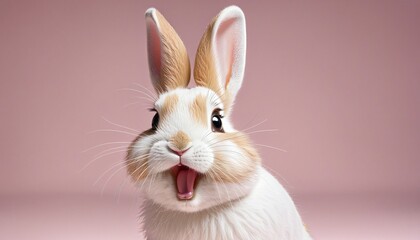 Joyful Bunny: Whimsical Artful Cartoon Rabbit