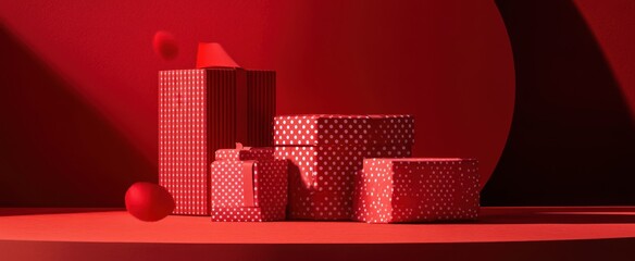 The Festive Red Gift Boxes