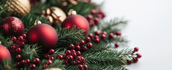 Fototapeta premium The Christmas Ornaments and Berries