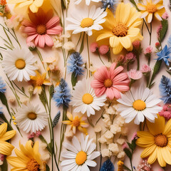 Obraz premium Ditsy Floral Background, Shabby Chic, Cottage Core Surface Pattern design 