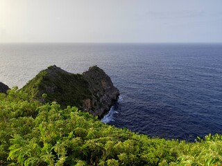 turtle rock, coastal landmark in north of grande terre, near pointe de la grande vigie in Anse...