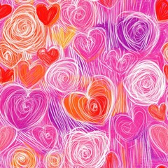 Colorful Heart Patterns: Vibrant Love and Affection Background