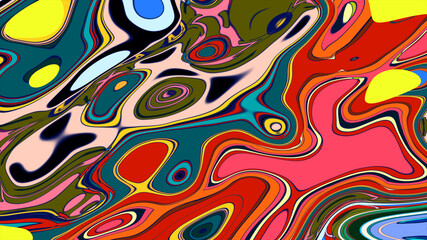 Abstract colorful fluid fractal psychedelic background for summer