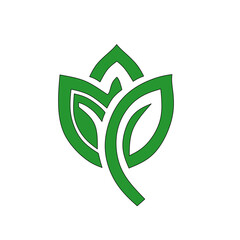 Logo design with a monochrome image of green flowers, suitable for icons and logos