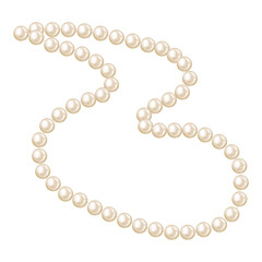 Pearl beads string pink color. Ladies jewelry, rosary or braselet. Hand drawn watercolor illustration isolated. Beautiful elegant necklace for fashion look. Clipart for sticker, postcard, website, add