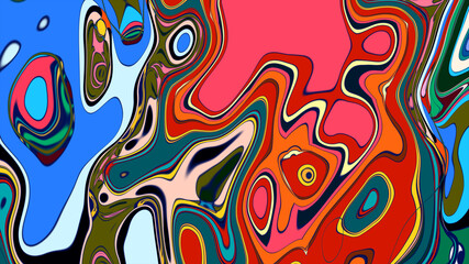 Obraz premium Abstract colorful fluid fractal psychedelic background for summer