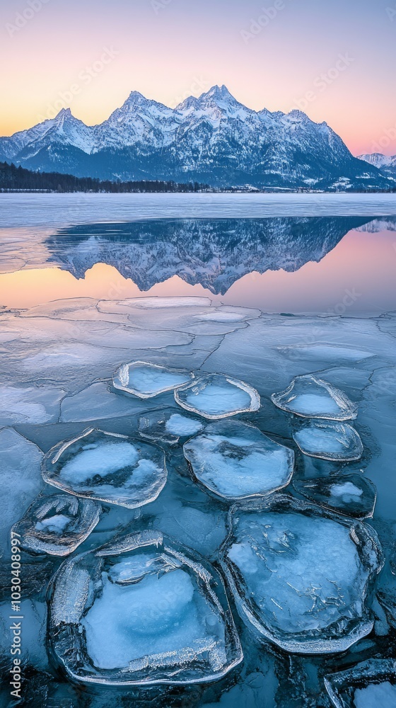 Poster Crystal Silence, Frozen lakes