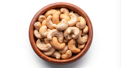 Fototapeta premium Fresh Cashew Nuts in Wooden Bowl
