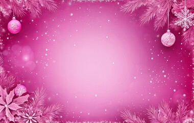 a pink background with snowflakes and a pink background.