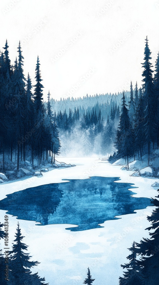 Canvas Prints Icy Wilderness, Frozen lakes