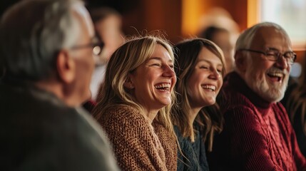 Obraz premium Family Sharing Joyful Moments of Laughter Together