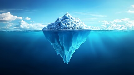 Big Data is like an iceberg: only a small part is visible, while a huge amount remains hidden. This image represents how much information we have access to, but also how much we don't.