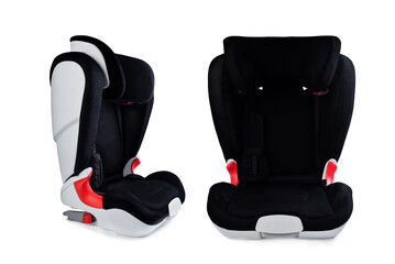 Naklejka premium Baby car safety seat on a white isolated background