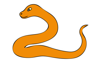 Cartoon snake. 2025 New Year. Year of the snake. Merry Christmas and Happy New Year. Green and beige vector illustration.