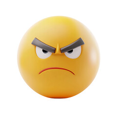 Angry emoji face,3d render,3D yellow angry emoji face,Angry smiley emoji face,angry face emoji in 3D illustration,A yellow smiley face with an angry expression set,emoji icon,Angry face emoji emoticon