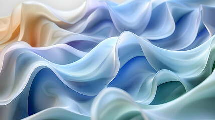 Fototapeta premium Abstract Blue and White 3D Wavy Background