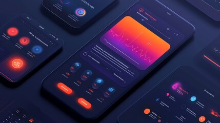 Obraz premium AIdriven system suggests timely games based on typing patternsMoodreading UI shifts color scheme based on engagement