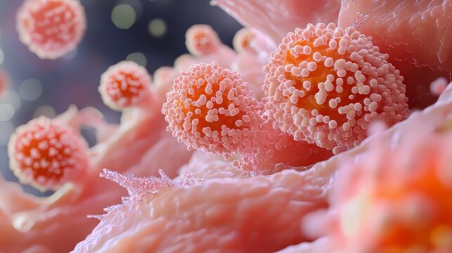 Histoplasma is a type of fungus that can cause a lung infection called histoplasmosis.  This 3D image shows Histoplasma yeast cells inside a macrophage, a type of immune cell.