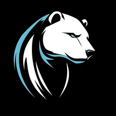 Fototapeta premium Polar Bear Face Logo mascot icon for esport