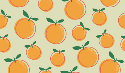 Cute orange fruits pattern background vector design