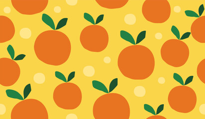 Cute orange fruits pattern background vector design