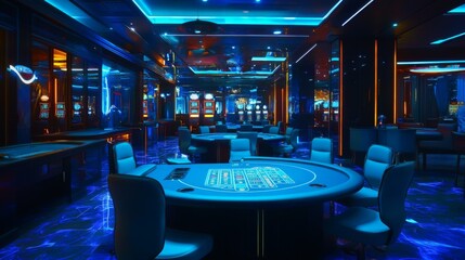Fototapeta premium Innovative poker variant with brainwavebased gameplay and biofeedback pods