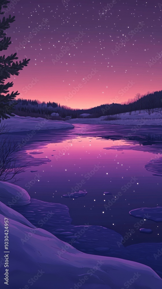 Canvas Prints Twilight Freeze, Frozen lakes