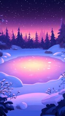 Naklejka premium Twilight Freeze, Frozen lakes