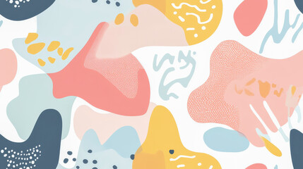 Seamless Geometric Curves Wallpaper with Abstract Shapes