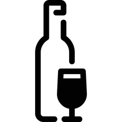 Simple vector icon wine bottle