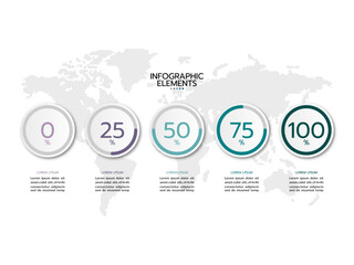 Circle percentage infographic diagrams set. Percentage pie chart for infographics.