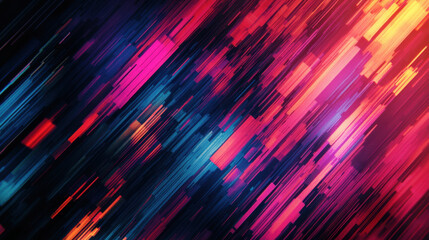 Vibrant neon light trails create a dynamic sense of speed in a cyberpunk-inspired digital landscape