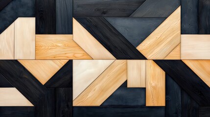 A black and white wood patterned wall with a yellow border