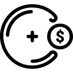 Simple vector icon add money