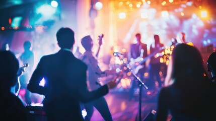 Energetic Wedding Band Performance on Stage