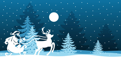 Christmas vector illustration, Christmas blue festive backgorund 