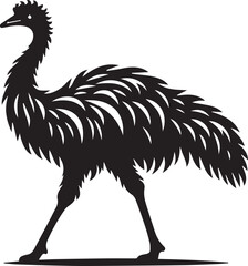 Emu silhouette vector