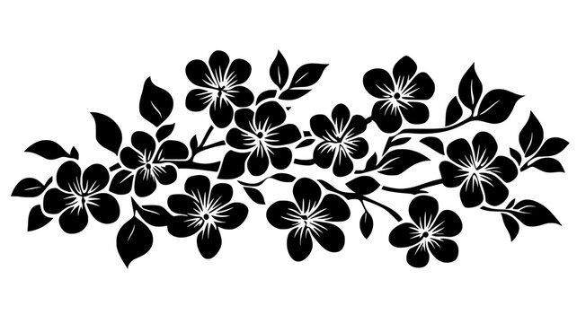 Azalea with small leaves and numerous flowers covering the branches, vector illustration art