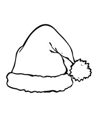 Santa Claus hat. 2025 New Year. Year of the snake. Merry Christmas and Happy New Year. Vector illustration on transparent background.