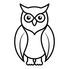 Black owl art line vector art illustration
